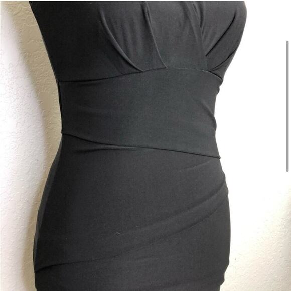 WHBM black layered halter choker sleeveless dress size 2 - Picture 3 of 15